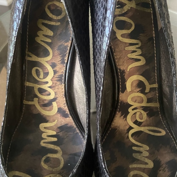 Sam Edelman snake skin design black pump size 8 - Picture 5 of 7